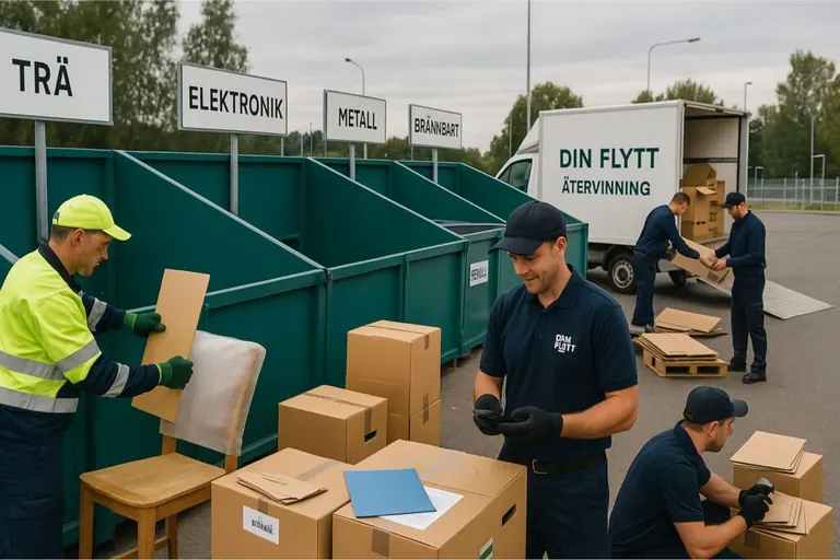 Sortering av grovsopor på återvinningscentral